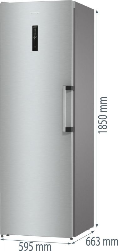 Морозильна камера Gorenje, Висота - 185см, Глибина-66 см,  280л, А++, NF, Дисплей, Інвертор, матов.нерж
