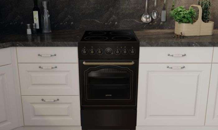 Плита Gorenje електрична склокерамічна, 70л, ExtraSteam, 50x60см, чорний