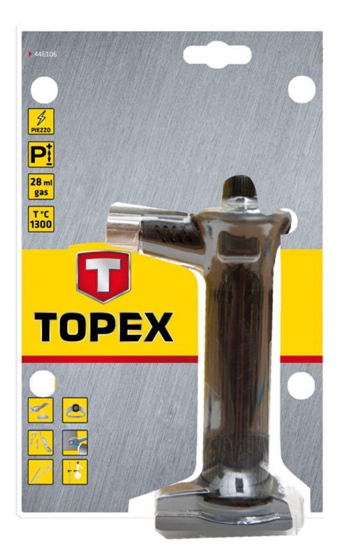 Паяльник газовий TOPEX, п’єзозапалювання, 28 мл, t полум’я 1300 °C