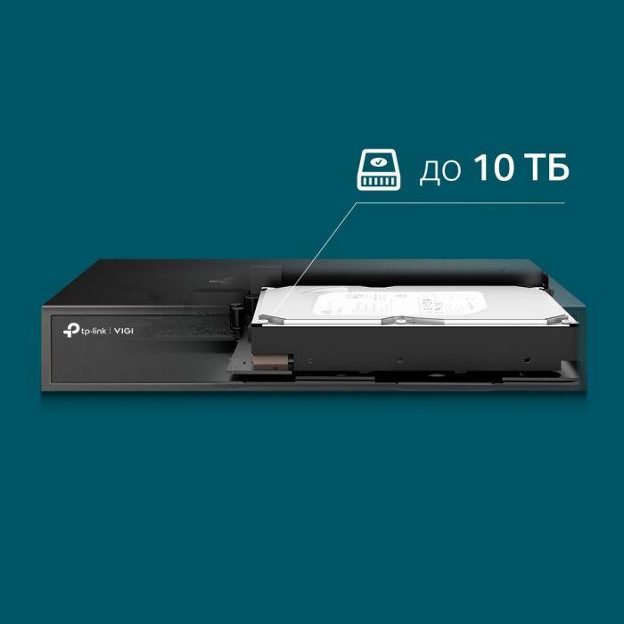 IP-Відеорегістратор TP-LINK VIGI NVR1008H 8 каналів, 2xUSB, H265+, 1xHDD, до 10 ТБ