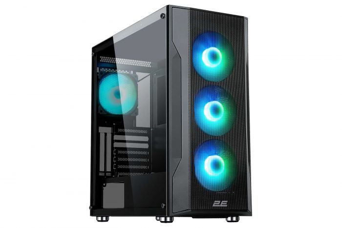 Корпус 2E GAMING SPLENDOR G4301, без БЖ, 2xUSB 3.0, 1xUSB Type-C, 4x120mm ARGB fans, controller with remote, TG Side Panel, EATX, Black