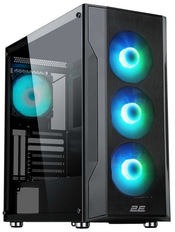 Корпус 2E GAMING SPLENDOR G4301, без БЖ, 2xUSB 3.0, 1xUSB Type-C, 4x120mm ARGB fans, controller with remote, TG Side Panel, EATX, Black