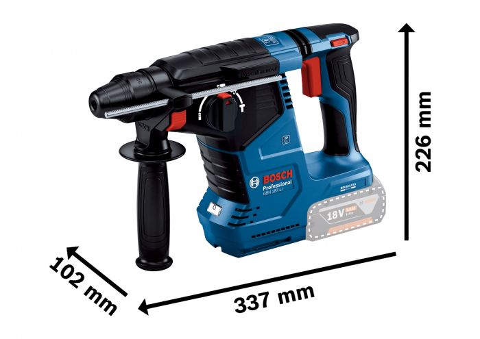 Перфоратор Bosch GBH 187-LI Professional акумуляторний, 18 В, SDS-Plus, 2.4 Дж, 980 об/хв, 2.9 кг, без АКБ та ЗП