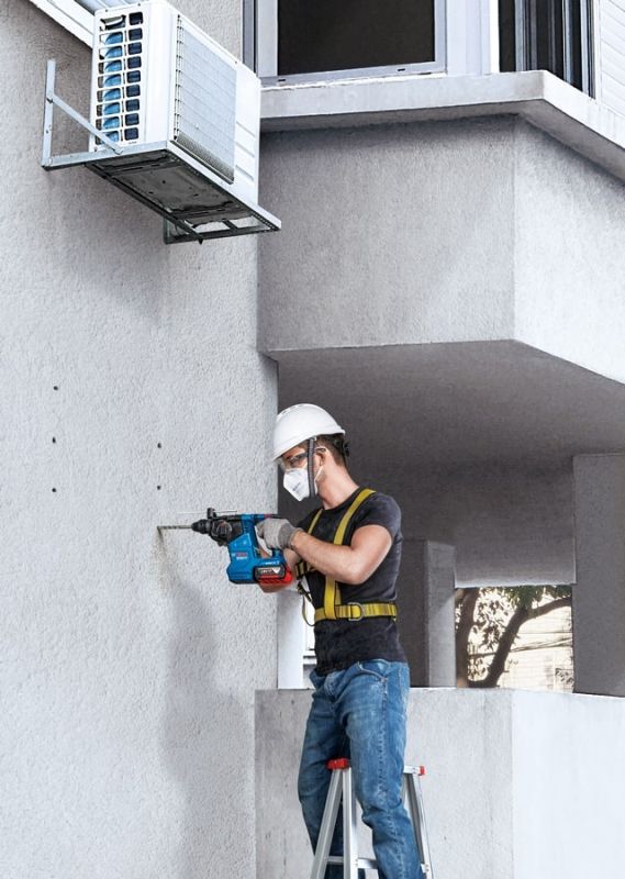 Перфоратор Bosch GBH 187-LI Professional акумуляторний, 2*18 В 5 Аг, SDS-Plus, 2.4 Дж, 980 об/хв, кейс, 2.9 кг