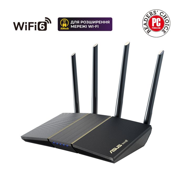 Маршрутизатор ASUS RT-AX57 AX3000 4xGE LAN 1xGE WAN WPA3 MU-MIMO OFDMA MESH