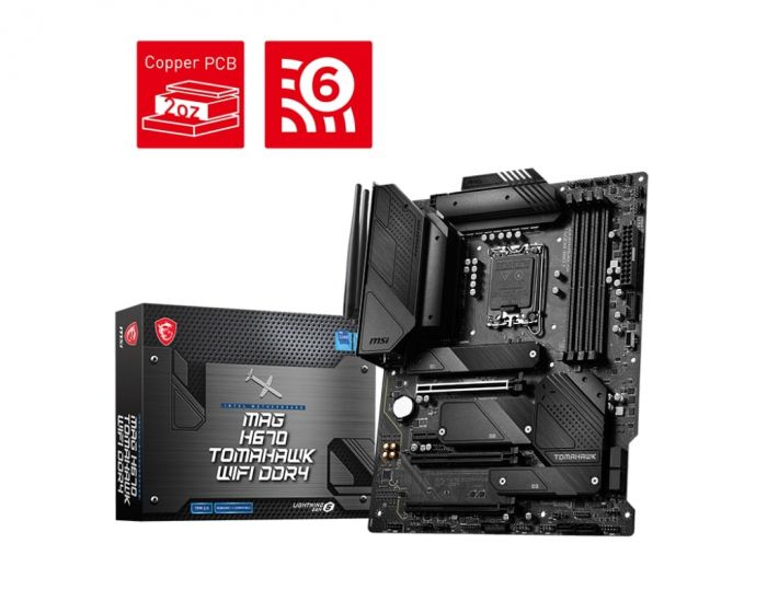 Материнcька плата MSI MAG H670 TOMAHAWK WIFI DDR4 s1700 H670 4xDDR4 M.2 HDMI DP WiFi BT ATX