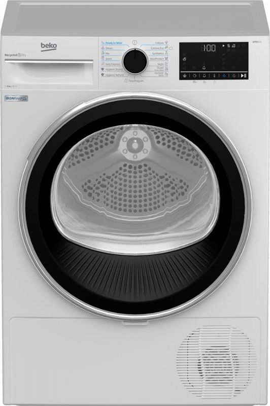 Сушильна машина Beko тепловий насос, 8кг, A+++, 60см, дисплей, білий