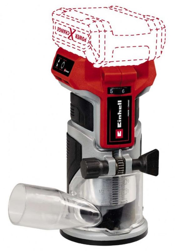 Фрезер кромковий Einhell TP-ET 18 Li BL - Solo акум., PXC, 18В, 6/8 мм, 10000-30000 об/хв, 1.34 кг (без АКБ і ЗП)