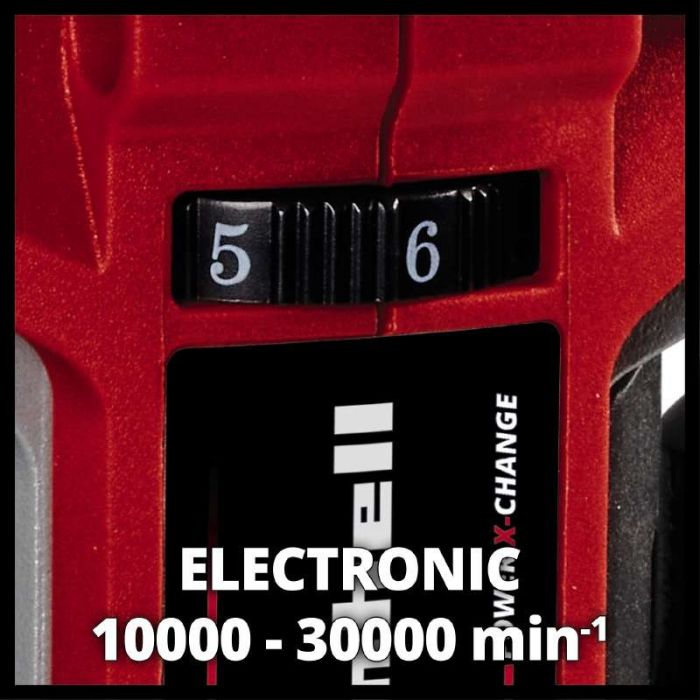 Фрезер кромковий Einhell TP-ET 18 Li BL - Solo акум., PXC, 18В, 6/8 мм, 10000-30000 об/хв, 1.34 кг (без АКБ і ЗП)