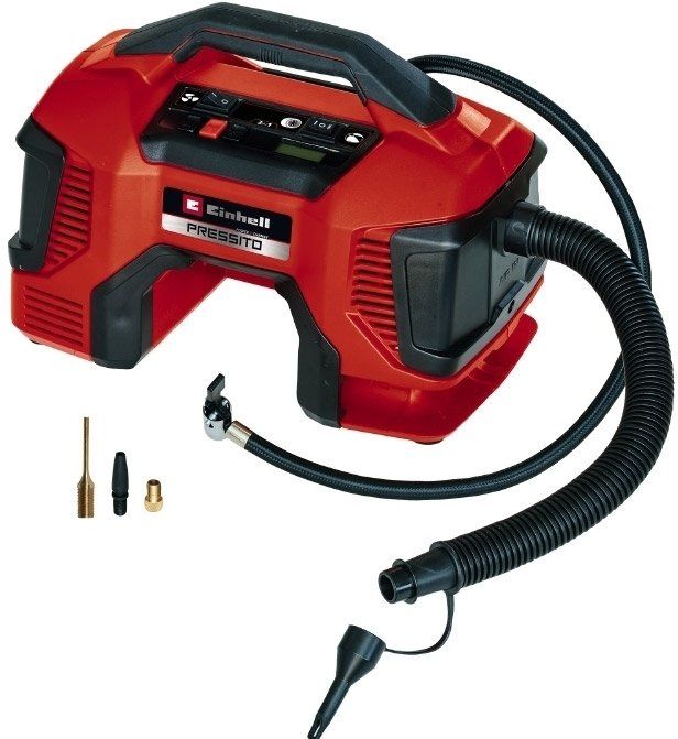Компресор акум Einhell PRESSITO 18/21,  18В, PXC, 14-9 та 6 л/хв, 10.5 бар, вис. і низьк. тиск, 2.06 кг (без АКБ і ЗП)