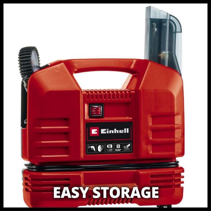 Компресор безмасляний Einhell TC-AC 190 OF Set, 1100 Вт, 190 л/хв, 8 бар, 5 кг