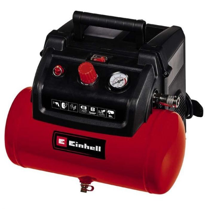 Компресор повітряний Einhell TC-AC 190/6/8 OF Set, безолійнийй, 1200Вт, 6 л, 190л/хв, 7бар, 9.2кг
