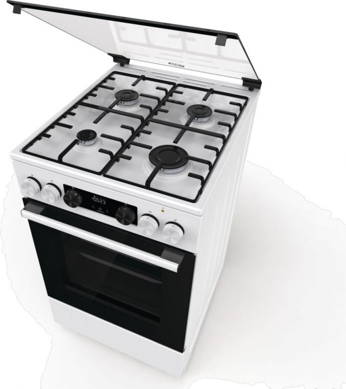Плита Gorenje комбінована, 70л, 50x60см, дисплей, програматор IconLed, емальовані реш, білий