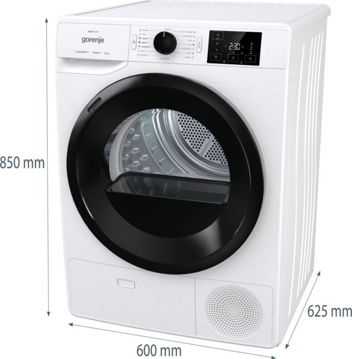 Сушильна машина Gorenje тепловий насос, 8кг, A+++, 60см, дисплей, білий