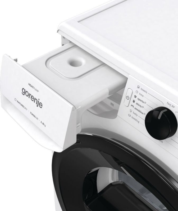 Сушильна машина Gorenje тепловий насос, 8кг, A+++, 60см, дисплей, білий