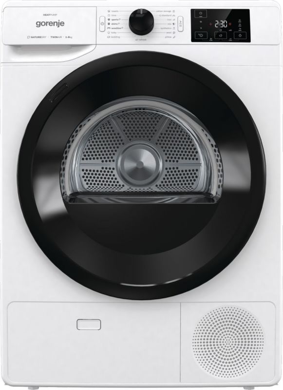 Сушильна машина Gorenje тепловий насос, 8кг, A+++, 60см, дисплей, білий