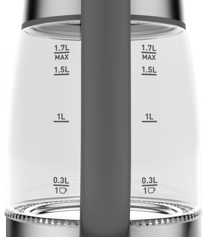 Електрочайник Tefal Glass Kettle, 1,7л, скло, сірий