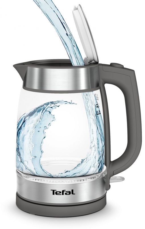Електрочайник Tefal Glass Kettle, 1,7л, скло, сірий