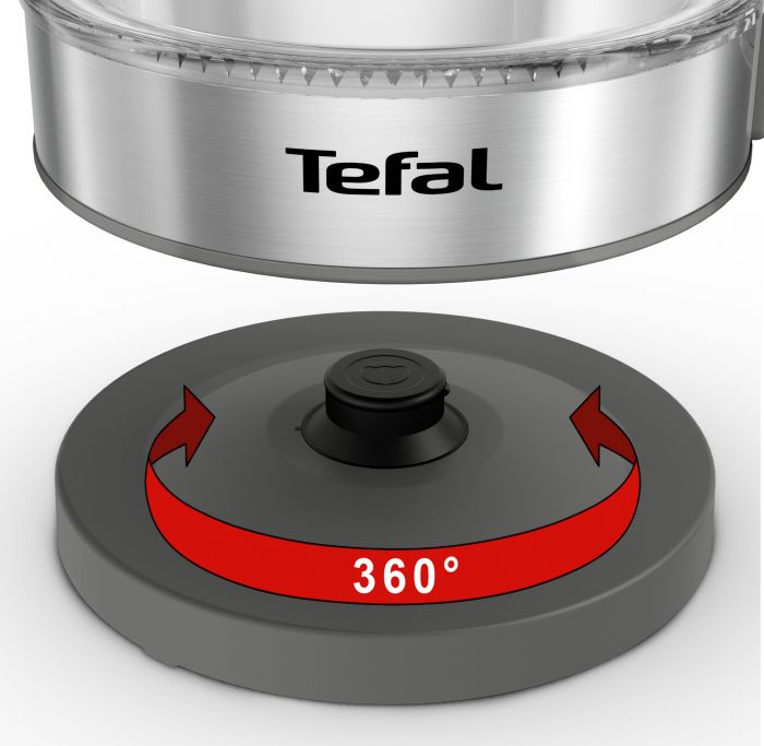 Електрочайник Tefal Glass Kettle, 1,7л, скло, сірий
