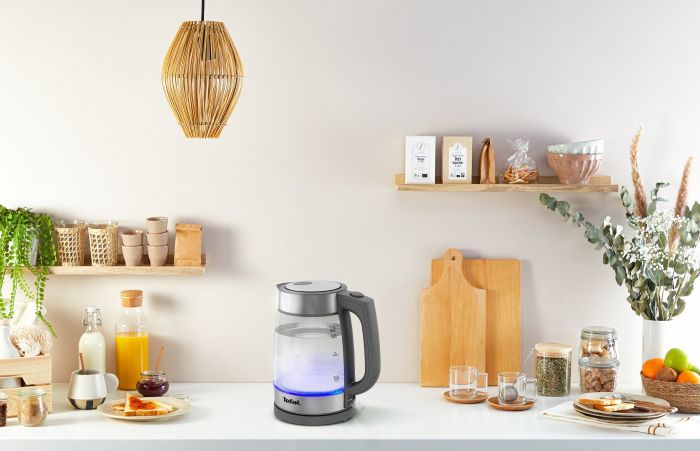 Електрочайник Tefal Glass Kettle, 1,7л, скло, сірий