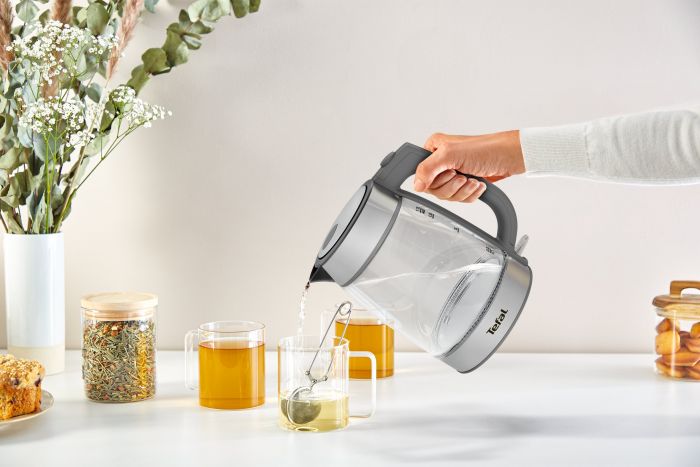 Електрочайник Tefal Glass Kettle, 1,7л, скло, сірий