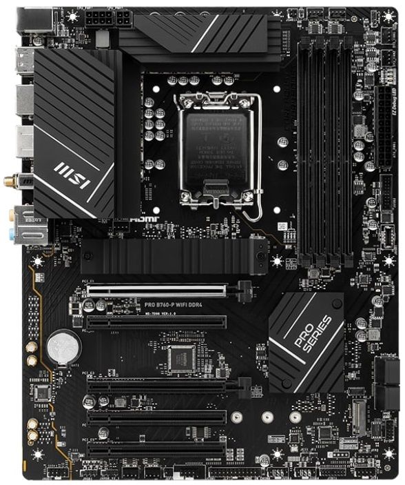 Материнcька плата MSI PRO B760-P WIFI DDR4 s1700 P760 4xDDR4 M.2 HDMI DP WiFi BT ATX