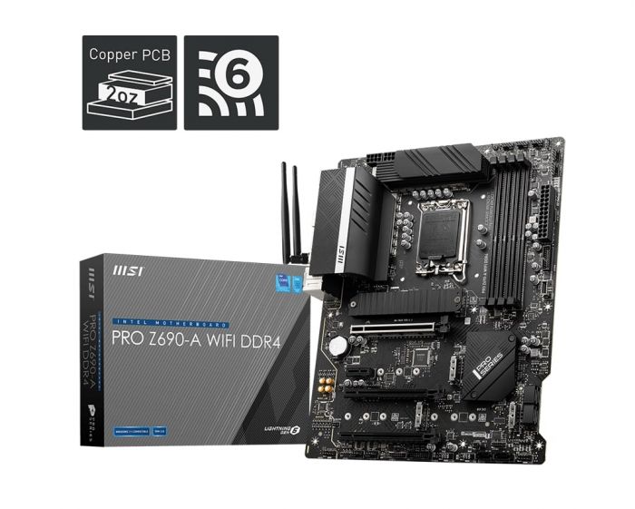 Материнcька плата MSI PRO Z690-A WIFI DDR4 s1700 Z690 4xDDR4 M.2 HDMI DP Wi-Fi BT ATX