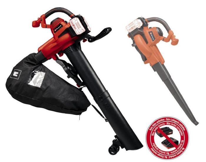 Пилосос садовий акум Einhell GE-LB 36/230 Li E - Solo, 36В, PXC, 8000-14000 об/хв, 700 м3/год, 230 км/год, 45 л, 3.1 кг (без АКБ і ЗП)