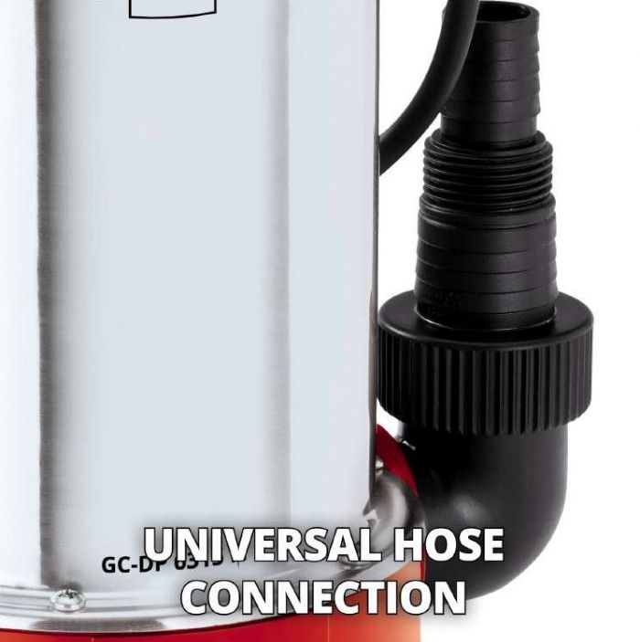 Насос дренажний Einhell GC-DP 6315 N 630 Вт, 17000 л/г, вис. 8 м, глиб. 5 м, корпус нерж, 5.5 кг