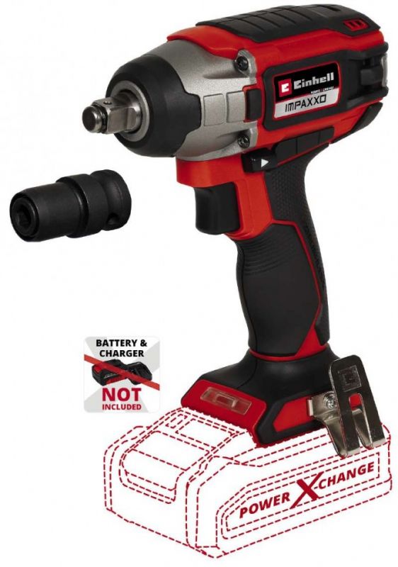 Гайкокрут ударний Einhell IMPAXXO 18/230 акум., PXC, 230 Нм, 18В, безщітк., квадрат, 1.17 кг (без АКБ і ЗП)