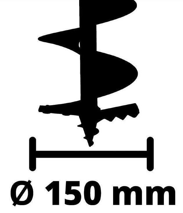 Грунтовий бур акумуляторний Einhell GP-EA 18/150 Li BL - Solo, 18В, PXC, 125 об/хв, бур 80/15 см, 5.7 кг (без АКБ і ЗП)