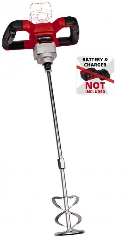 Міксер будівельний акум Einhell TE-MX 18 Li - Solo, 18В, PXC, М14, 0-620 об/хв, 1.9 кг (без АКБ і ЗП)