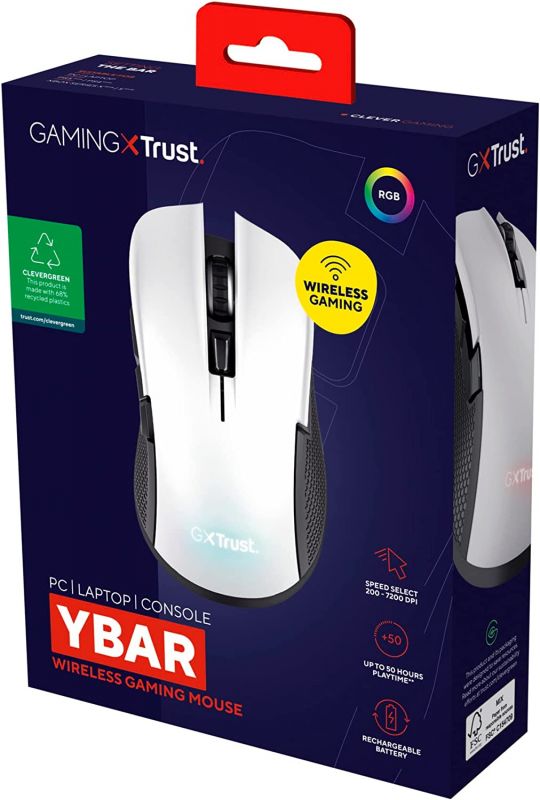 Миша Trust GXT 923 YBAR WL White