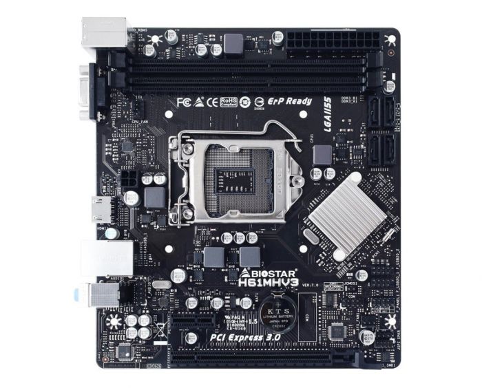 Материнська плата Biostar H61MHV3 s1155 H61 2xDDR4 HDMI D-Sub mATX