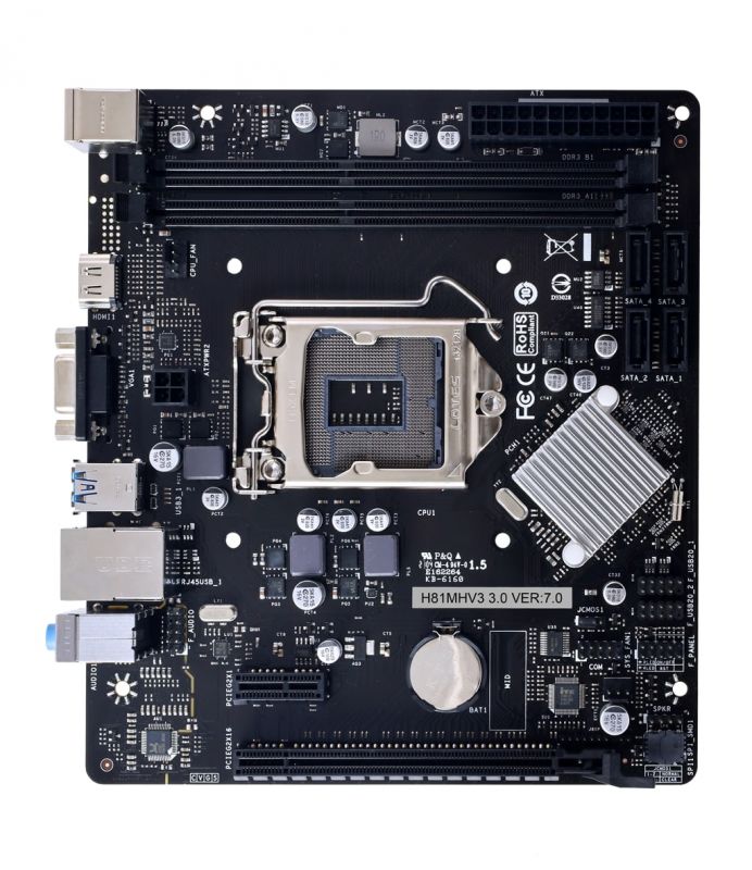 Материнська плата Biostar H81MHV3 3.0 H81 s1150 4xDDR4 HDMI D-Sub mATX