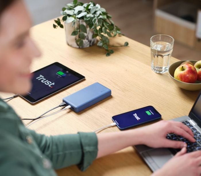 Акумулятор портативний літій-іонний Trust Primo ECO 20000 mAh Blue