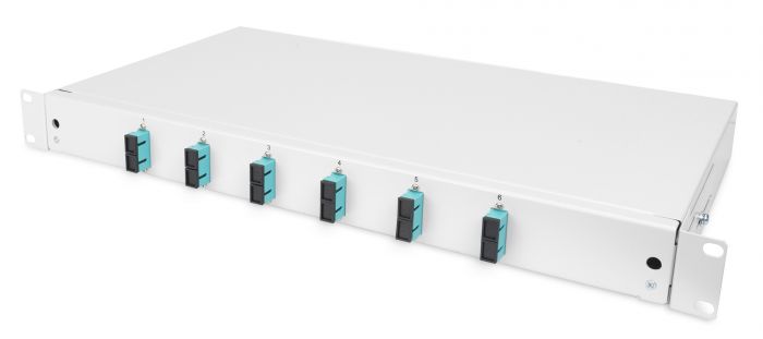 Оптична панель DIGITUS 19' 1U, 6xSC duplex, incl, Splice Cass, OM3 Color Pigtails, Adapter