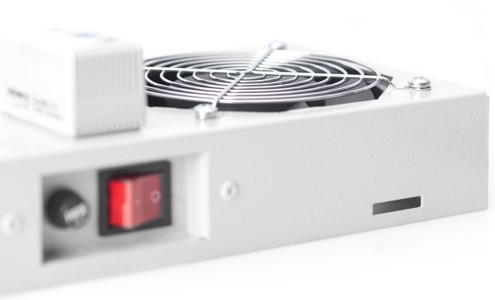 Панель вентиляторів DIGITUS 19" Roof Wall Mount, 2 fans, thermostat, RAL 7035