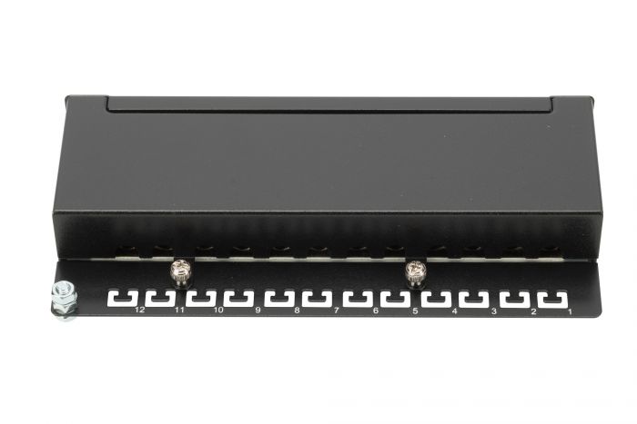Патч-панель DIGITUS Desktop, 12 портів, 6A STP в зборі, RAL 9005