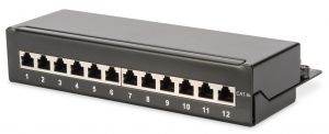 Патч-панель DIGITUS Desktop, 12 портів, 6A STP в зборі, RAL 9005