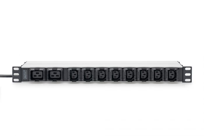 Пристрій розподілу електроживлення DIGITUS 1U, 8xC13, 2xC19, 16A, 250V, вилка C20