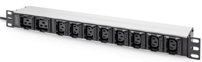 Пристрій розподілу електроживлення DIGITUS 1U, 8xC13, 2xC19, 16A, 250V, вилка C20