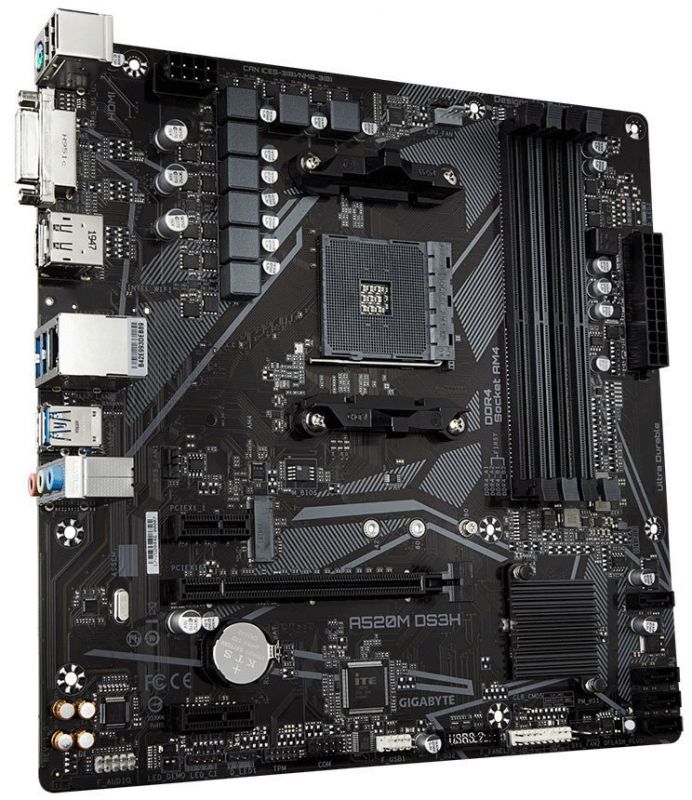 Материнська плата GIGABYTE A520M DS3H A520 AORUS ELITE sAM4 A520 4xDDR4 HDMI DP DVI mATX
