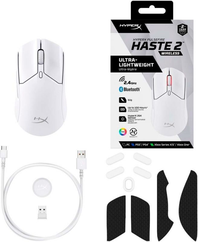 Миша HyperX Pulsefire Haste 2 WL, White
