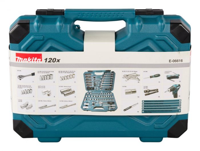 Набір ручного інструменту Makita E-06616, 120 од.