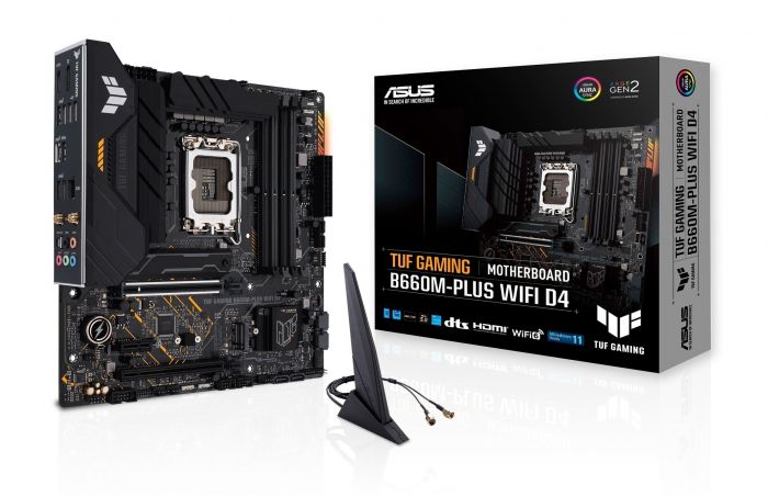 Материнcька плата ASUS TUF GAMING B660M-PLUS WIFI D4 s1700 B660 4xDDR4 M.2 HDMI DP Wi-Fi BT mATX