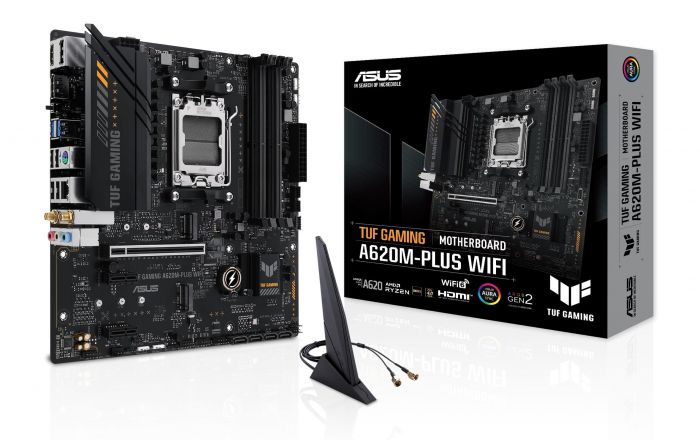 Материнcька плата ASUS TUF GAMING A620M-PLUS WIFI sAM5 A620 4xDDR5 HDMI DP mATX