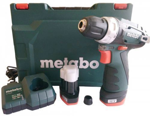 Шурпокрут-дриль Metabo POWERMAXX BS BASIC, акумуляторний, 2*12В, 2 Аг, 0-360/0-1400об/хв, патрон 1-10мм, шестигранник, 17/34Нм, 0.8кг