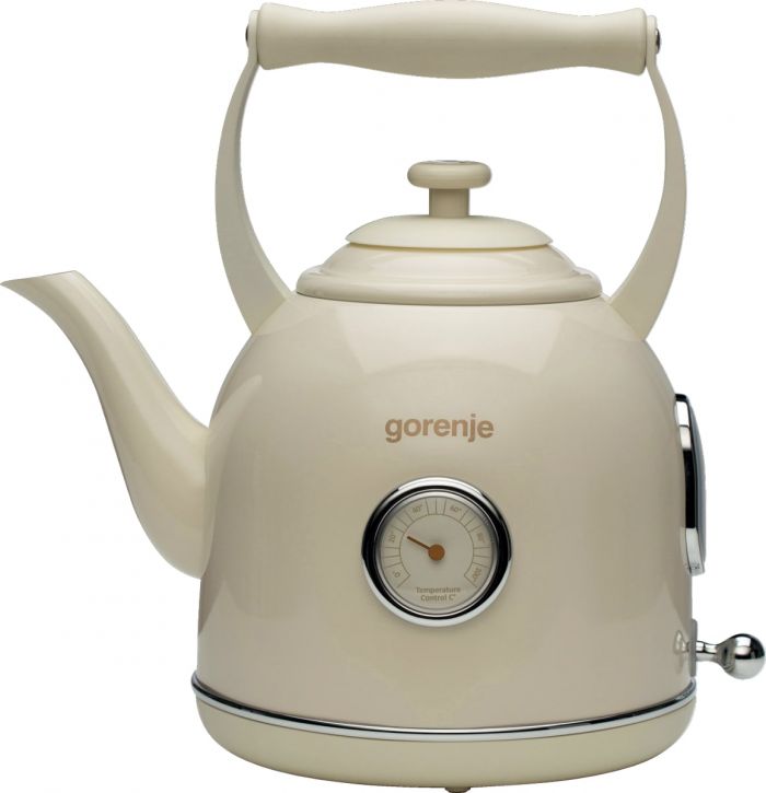 Електрочайник Gorenje, 1,7л, 2200Вт, strix контроль, пластик + метал, бежевий