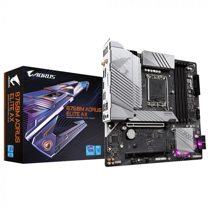 Материнська плата GIGABYTE B760M AORUS ELITE AX s1700 B760 4xDDR5 M.2 HDMI DP mATX